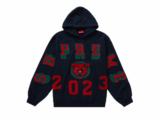 Supreme Washed Panther Hooded Sweatshirt Navy