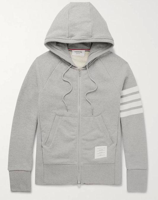 Thom Browne Classic Loopback 4-Bar Full Zip Hoodie & Sweatpants Full Set