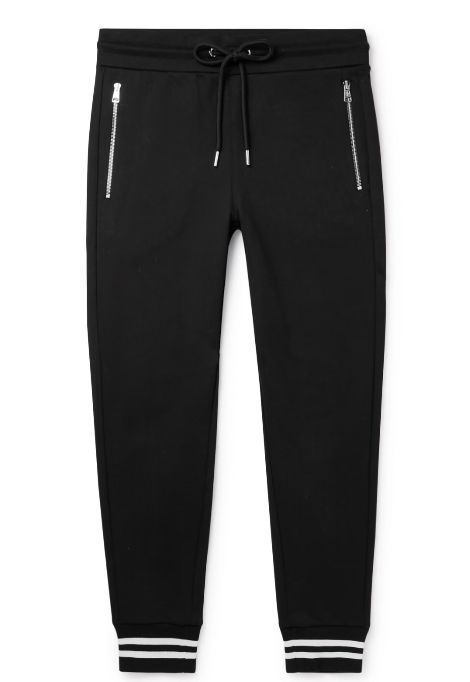 Moncler Tapered Striped Sweatpants Black