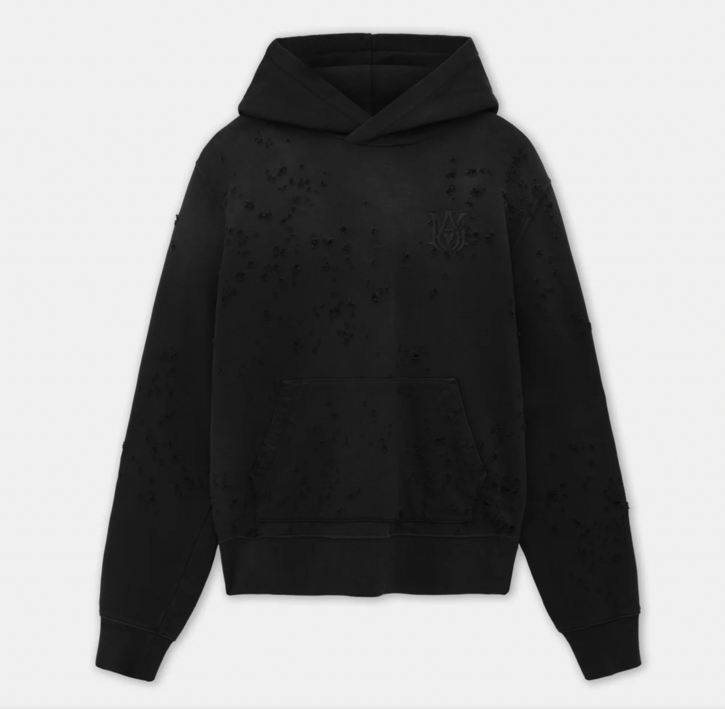 Amiri MA Shotgun Embroidered Hoodie Black