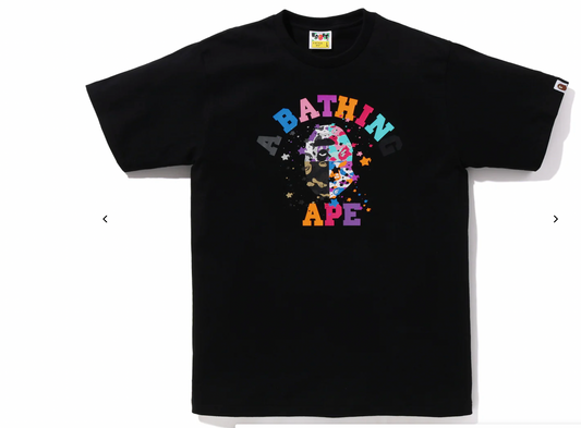 Bape College Multi Cam Sta T-Shirt Black