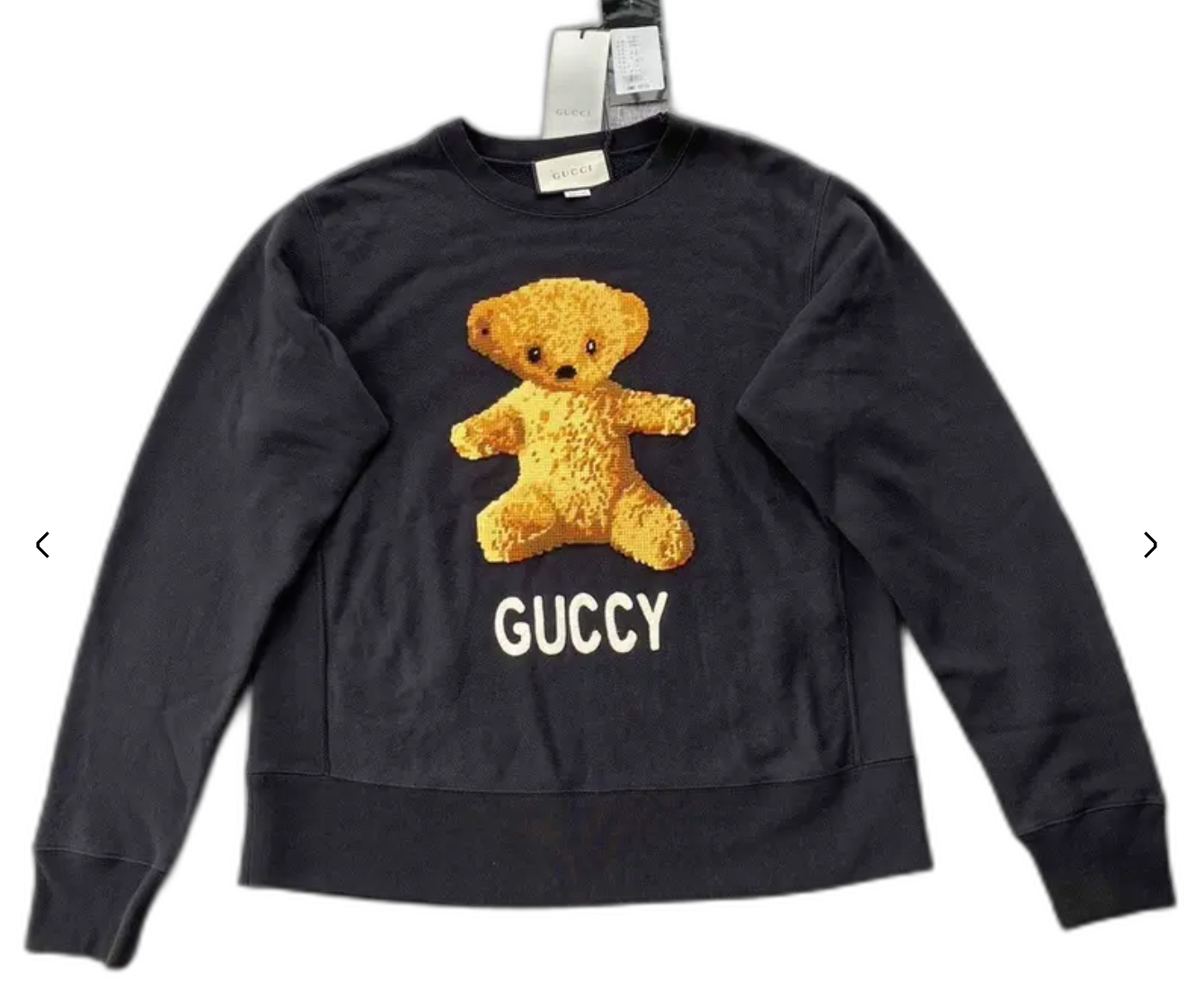 Gucci "GUCCY" Teddy Bear Sweatshirt Black