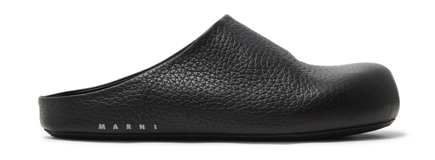 Marni Calfskin Fussbett Sabot Black