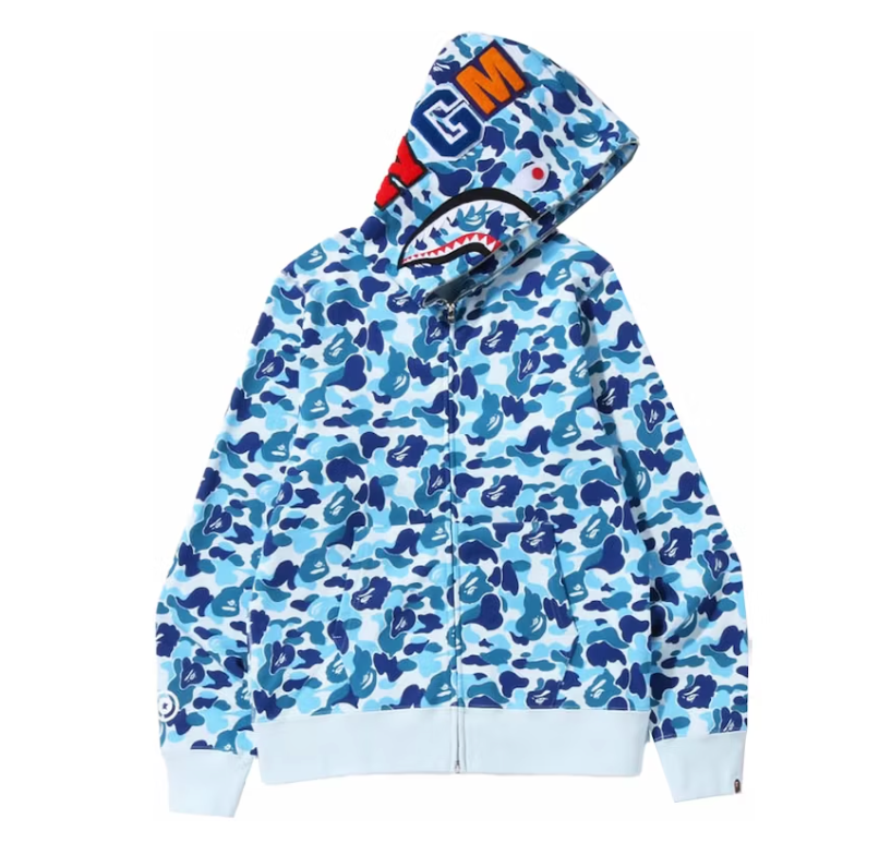 BAPE ABC Camo Shark Full Zip Hoodie Blue