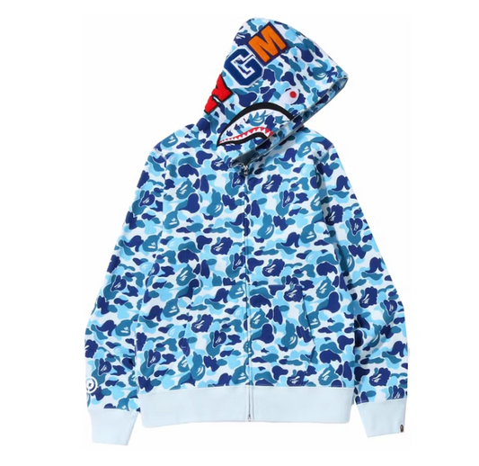 BAPE ABC Camo Shark Full Zip Hoodie Blue