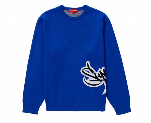 Supreme Tag Logo Sweater Royal