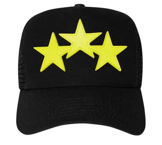 Amiri 3 Star Trucker Hat Black Lime