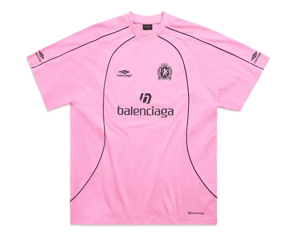 Balenciaga Oversized Soccer T-Shirt Mayfair Jersey Pink