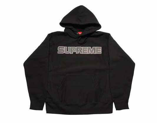 Supreme Perforated Leather Hooded Sweatshirt Black