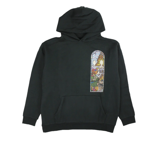 Who Decides War Stained Glass Hoodie Black