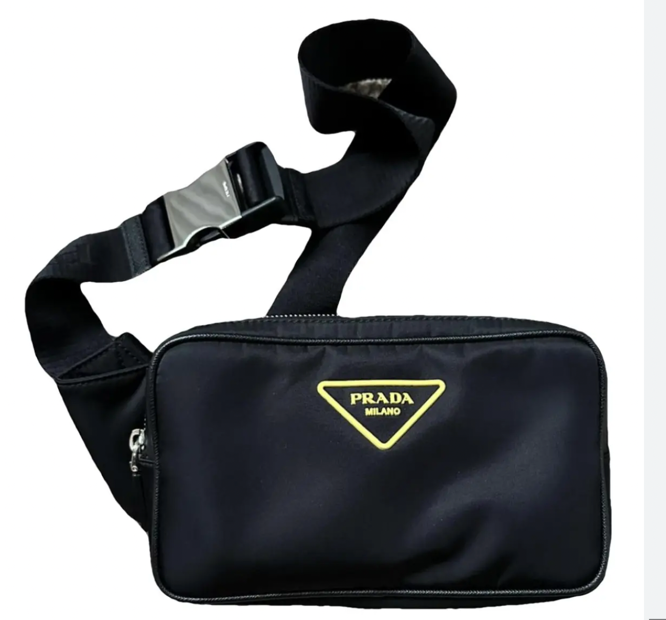 Prada Saffiano Rubber Logo Waist Bag