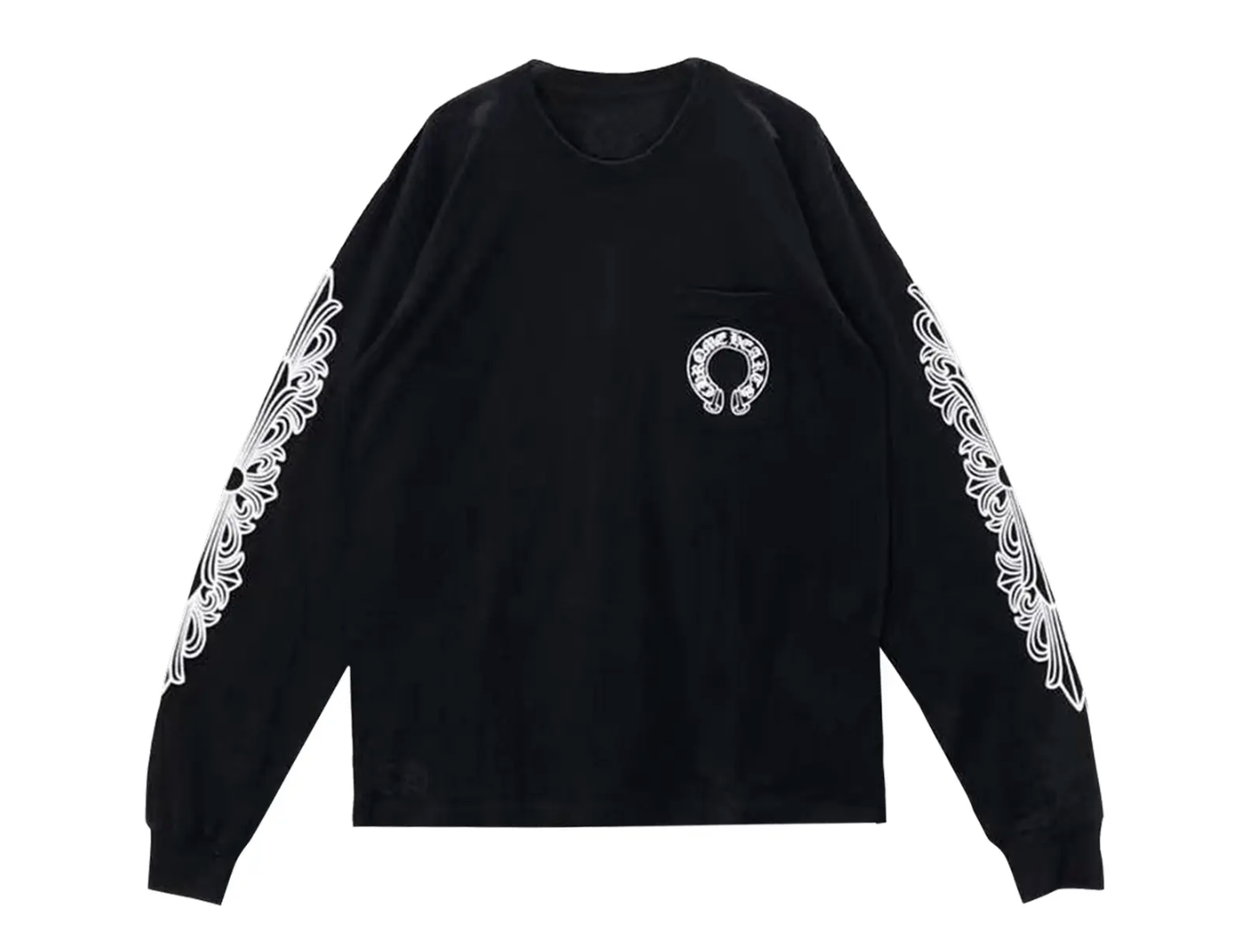 Chrome Hearts Horseshoe Long-Sleeve T-Shirt Black/White