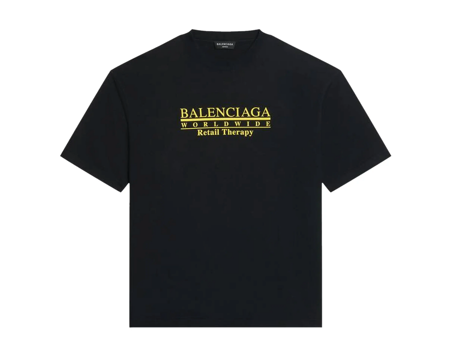 Balenciaga Retail Therapy Medium Fit T-Shirt Black/Yellow