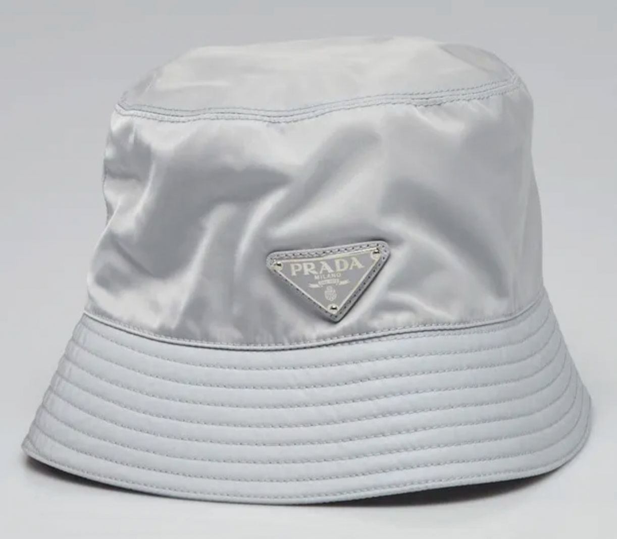 Prada Nylon Bucket Hat Grey