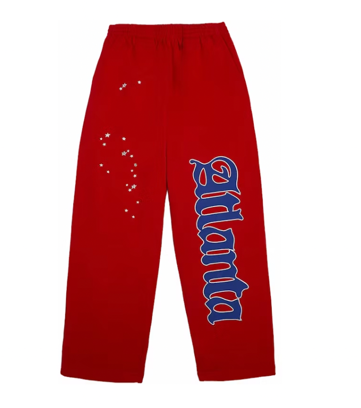 Sp5der Atlanta Open Leg Sweatpant Red