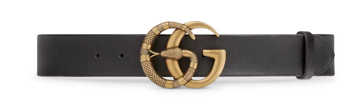 Gucci Belt Double G Buckle With Snake Black