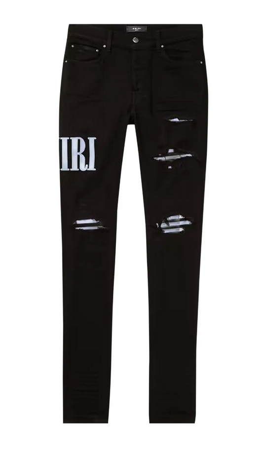 Amiri Tie Dye Core Logo Jean Black