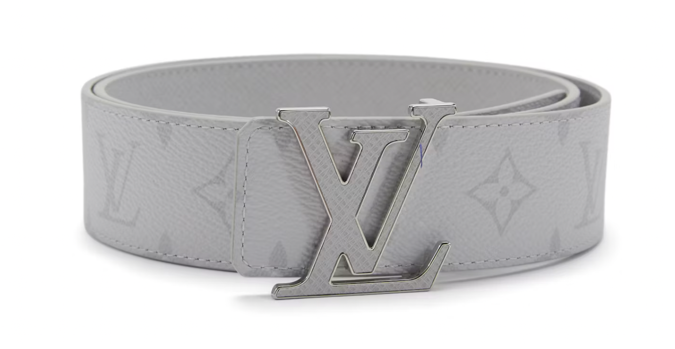 Louis Vuitton LV Initiales Reversible Belt Monogram Eclipse Taiga 40MM White