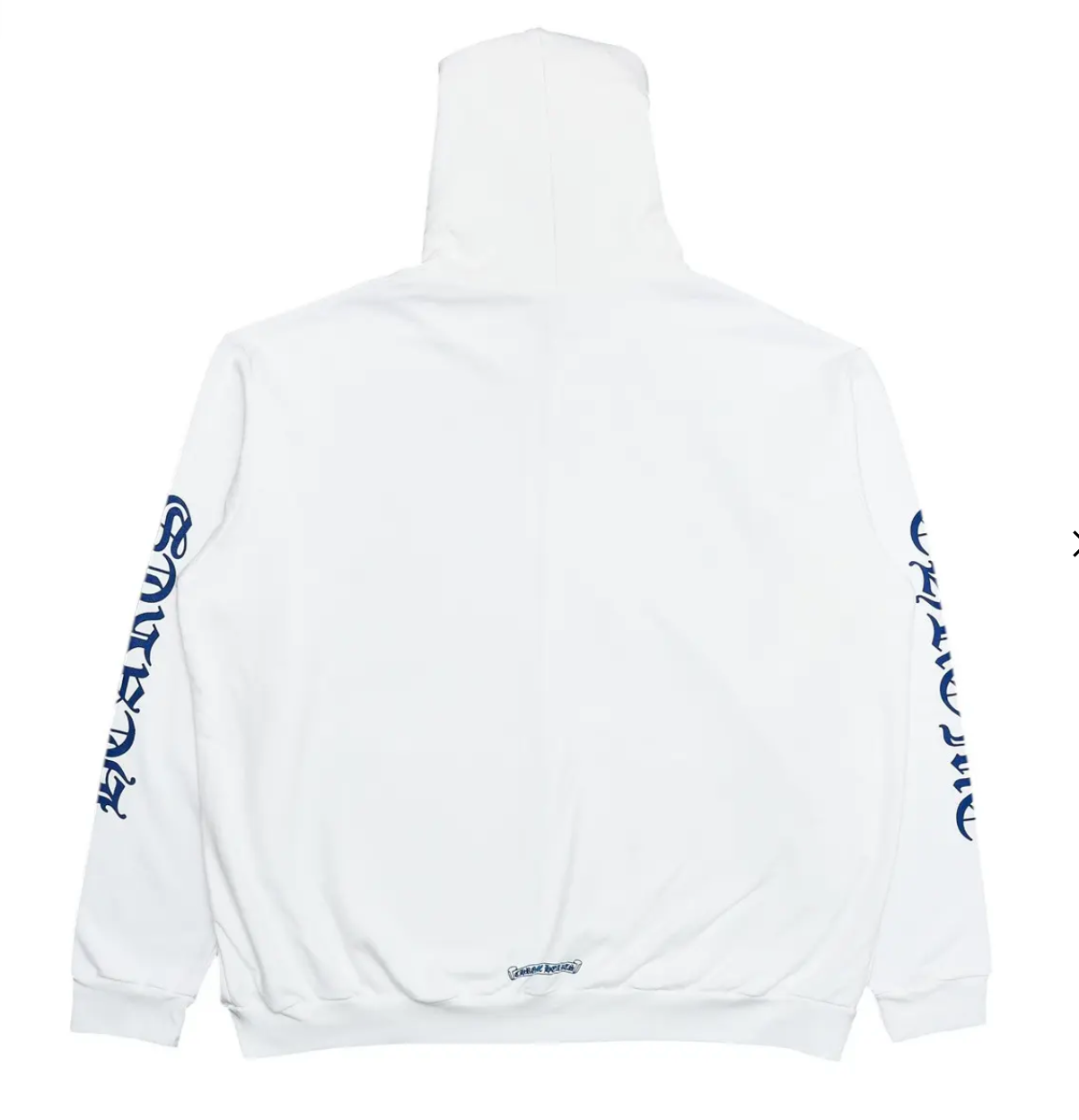 Chrome Hearts Vertical Logo Zip Up Hoodie White Blue