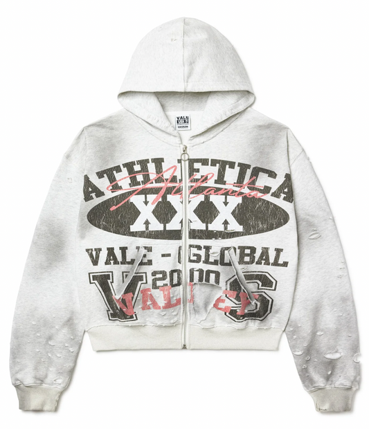 Vale Forever Destroyer Zip-Up Hoodie Grey
