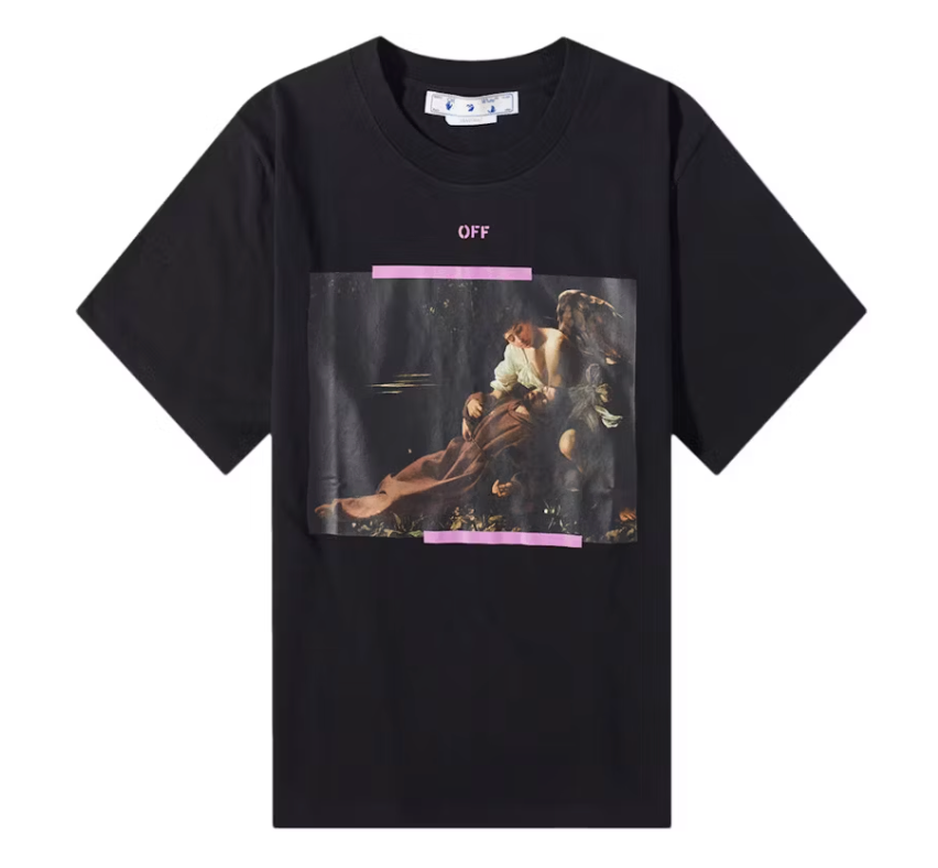OFF-WHITE Arrow Caravaggio St Fran Slim Tee Black/Multi