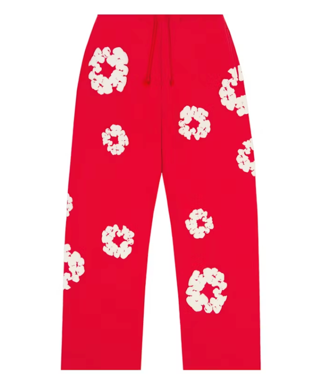 Denim Tears Cotton Wreath Baggy Sweatpants Red