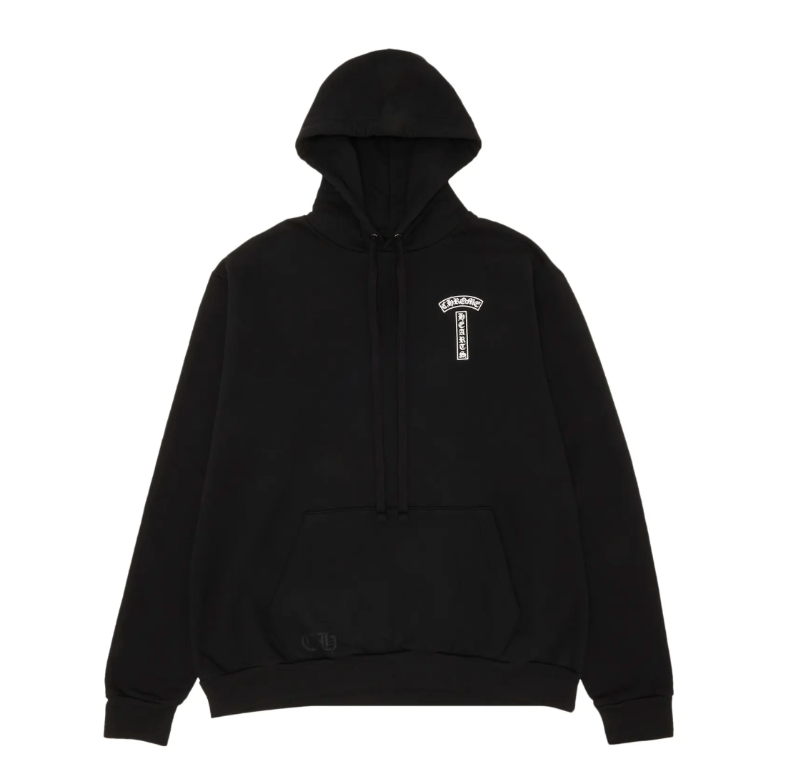 Chrome Hearts T Logo USA Shoulder Hoodie Black