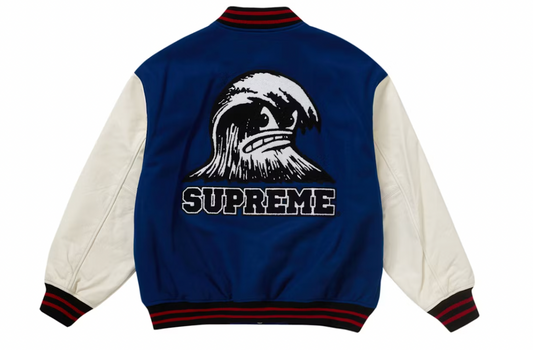 Supreme Wave Varsity Jacket Blue