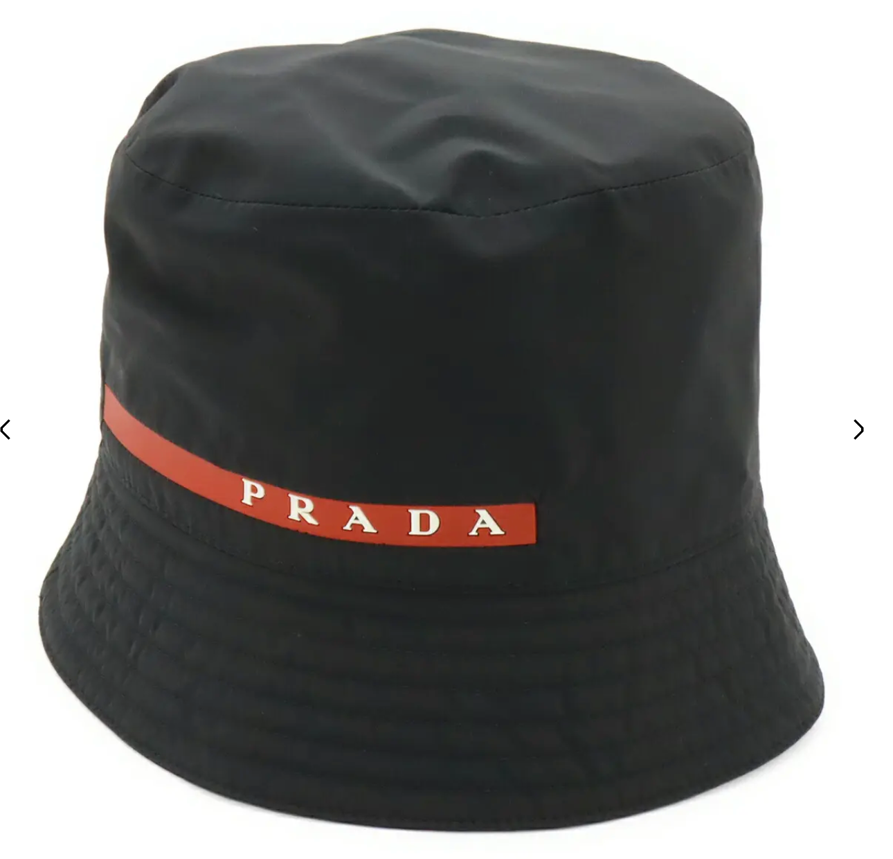 PRADA Technical Nylon Linea Rossa Bucket Hat Black