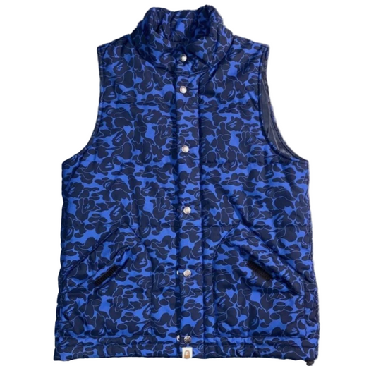 A Bathing Ape Blue Camo Down Vest