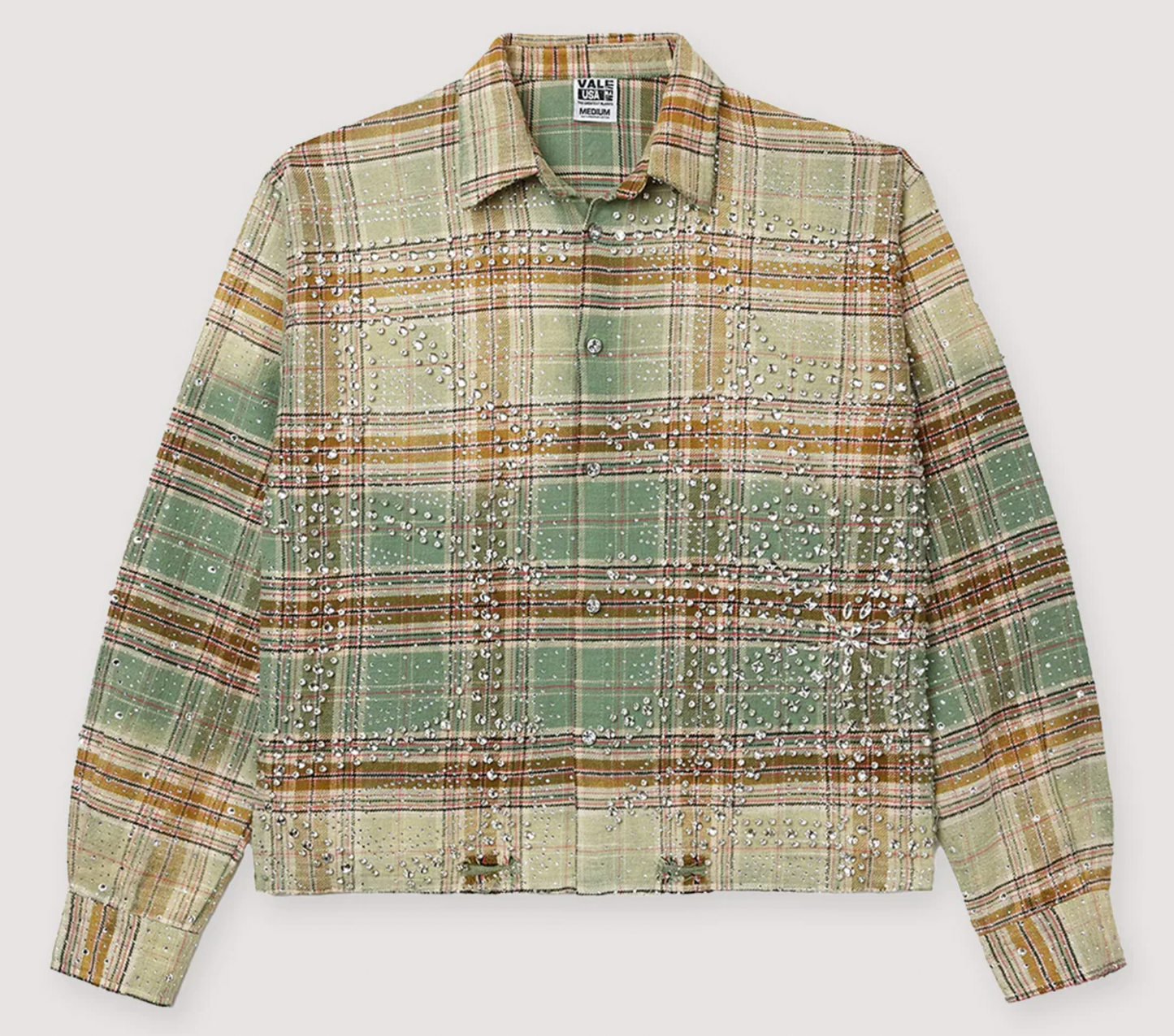 Vale Forever Mystikal Rhinestone Flannel Green