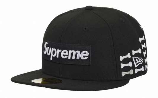 Supreme Bones Box Logo New Era 59Fifty Fitted Hat Black