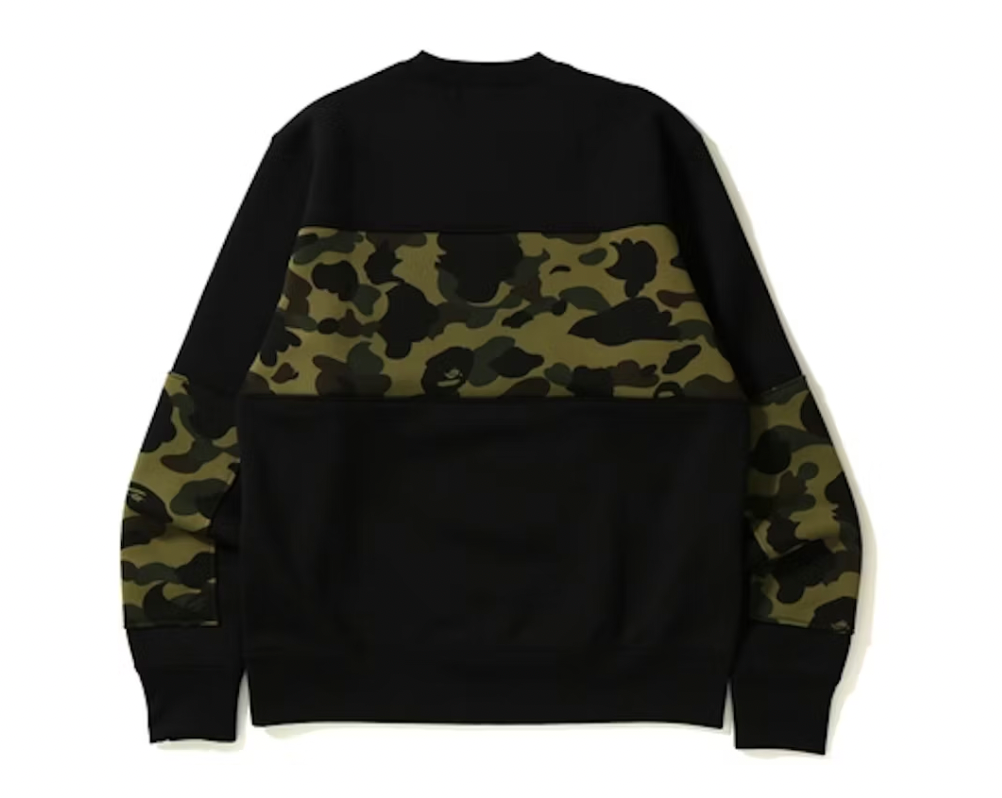 BAPE 1st Camo Bape Wide Crewneck Black/Green