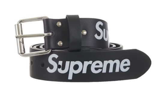 Supreme Repeat Leather Belt (FW25) Black