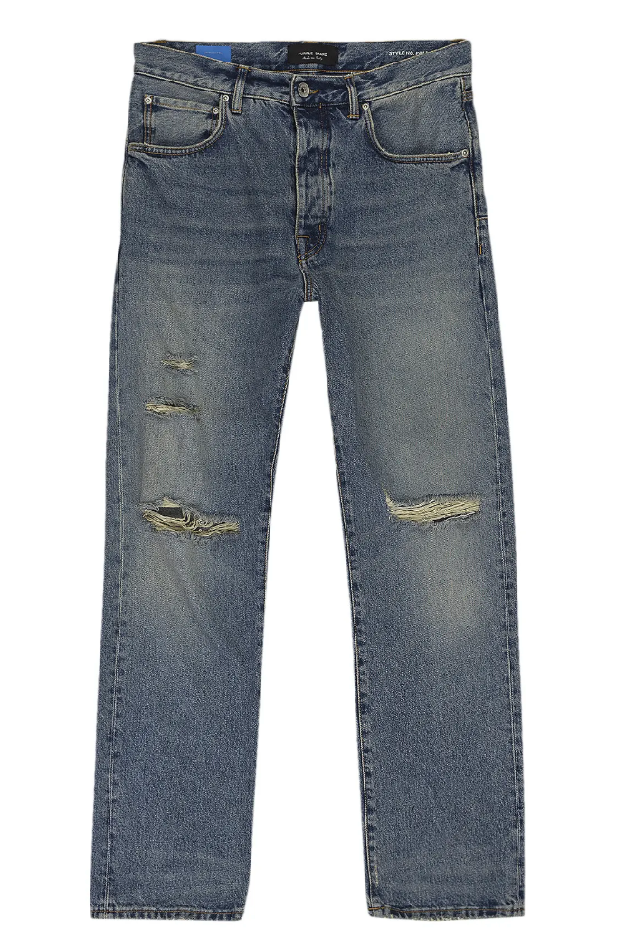 Purple Brand Mid Rise Straight Jeans Mid Indigo