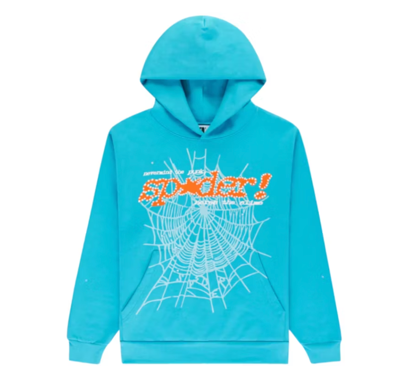 Sp5der Punk V2 Cyan Hoodie & Sweatpants Set