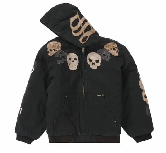 Supreme Great China Wall Hooded Work Jacket Black