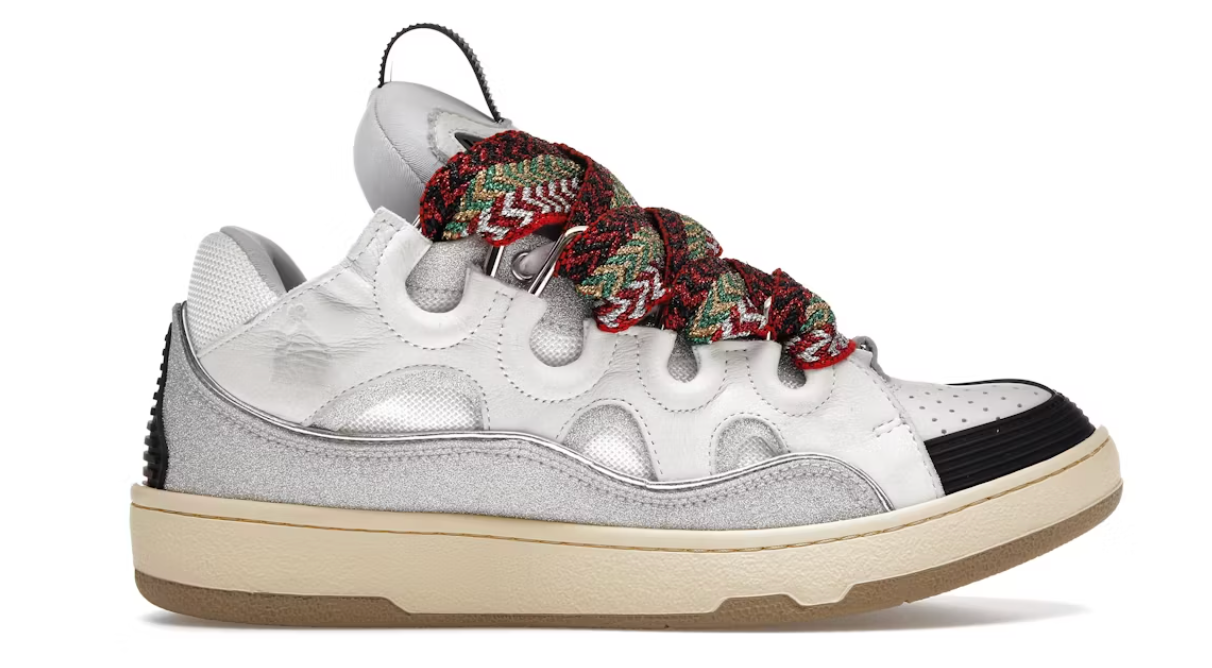 Lanvin Leather Curb White Grey Black