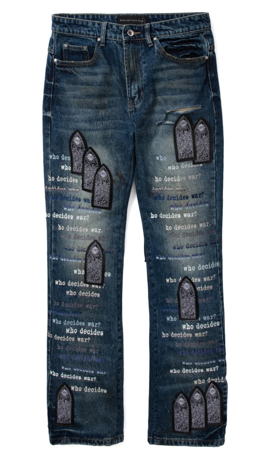 Who Decides War Scripture Jeans Blue