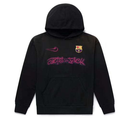 Travis Scott x Nike x FC Barcelona Spray Logo Hoodie Black