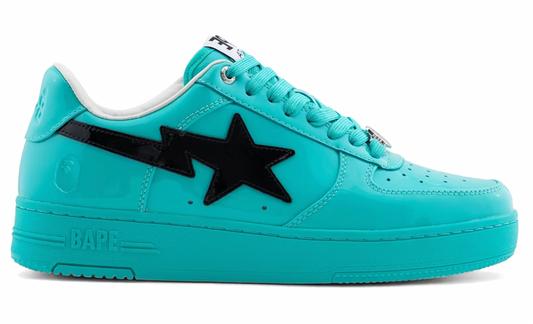 A Bathing Ape Bape Sta #1 Turquoise Blue Black Patent Leather