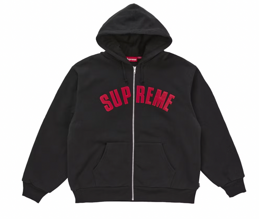Supreme Arc Thermal Lined Zip Up Hooded Sweatshirt Black