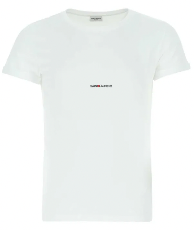 Saint Laurent Logo Tee White