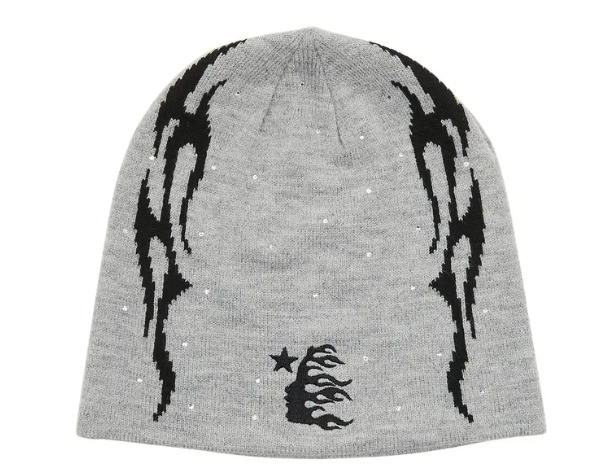 Hellstar Flame Beanie Grey