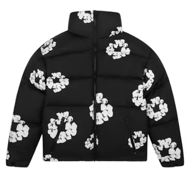 Denim Tears Cotton Wreath Puffer Jacket Black