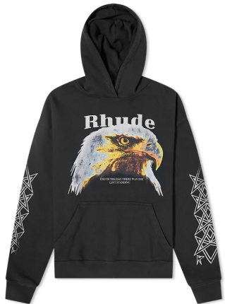 Rhude Bald Eagle Hoodie Black