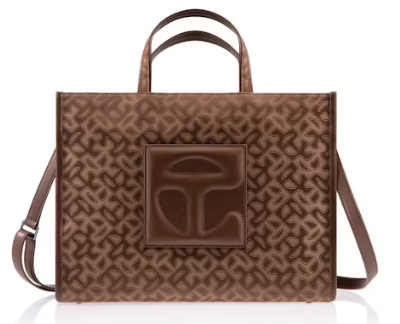 Telfar Medium Jacquard Shopper Tan Monogram