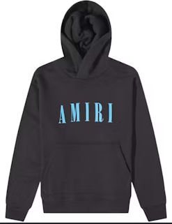 Amiri Core Logo Hoodie Black Carolina Blue