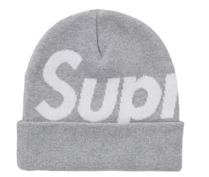 Supreme Big Logo Beanie (FW24) Ash Grey