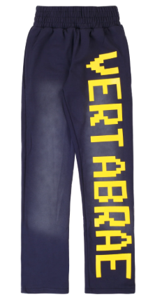 Vertabrae Logo Sweatpants Navy Yellow